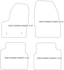 Tappetini per Ford Connect Tourneo 2014-05.2022 MTM One