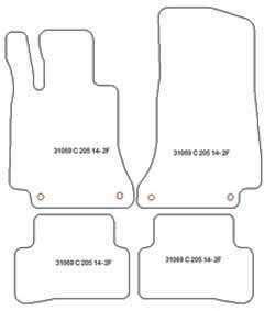 Tappetini per Mercedes Classe C (W205) Berlina (anche Plug-in Hybrid) 03.2014-11.2020 MTM One