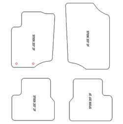 es. tapis conducteur MTM Plus - talonnette en caoutchouc - bordure rouge coton antiderapant