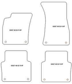 es. tapis de sol auto MTM Top - bordure noire similicuir - surpiqure blanche