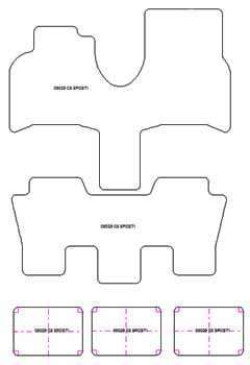 es. tapis de sol auto MTM Top - bordure noire similicuir - surpiqure blanche
