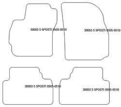 es. tapis de sol auto MTM Top - bordure noire similicuir - surpiqure blanche