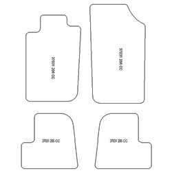 es. tapis de sol auto MTM Top - bordure noire similicuir - surpiqure blanche