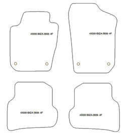 es. tapis de sol auto MTM Top - bordure noire similicuir - surpiqure blanche