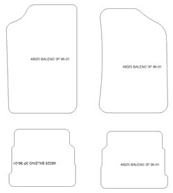 es. tapis de sol auto MTM Top - bordure noire similicuir - surpiqure blanche