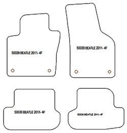 es. tapis de sol auto MTM Top - bordure noire similicuir - surpiqure blanche
