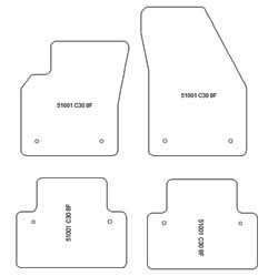 es. tapis de sol auto MTM Top - bordure noire similicuir - surpiqure blanche