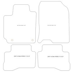 Tapis pour Hyundai Kona Hybrid 11.2017-08.2023 MTM Top